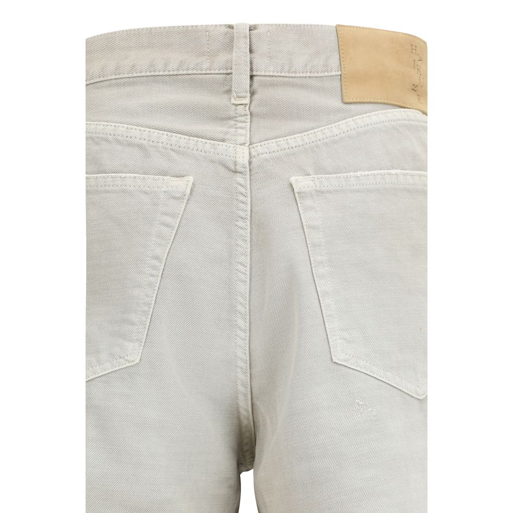 Haikure Grey Straight-Cut Cotton Jeans