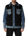 Dolce & Gabbana Schwarze blaue Baumwoll-Denim-Blouson-Jacke für Herren