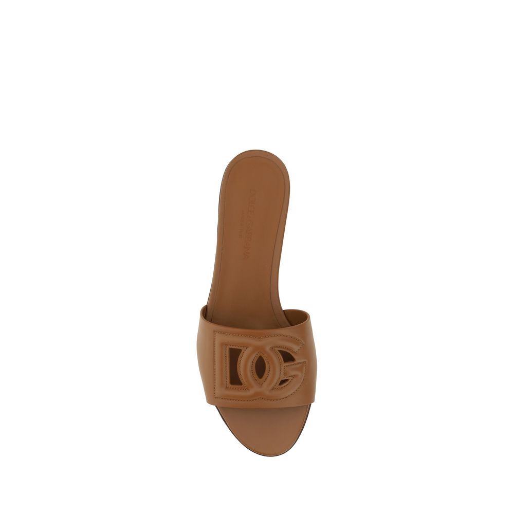 Dolce & Gabbana Brown Calf Leather Sandals Bos Taurus