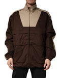 Dolce & Gabbana Brauner Beige Baumwoll-Reißverschluss-Windbreaker