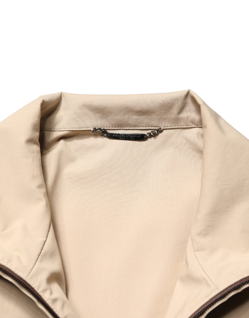Dolce & Gabbana Brauner Beige Baumwoll-Reißverschluss-Windbreaker