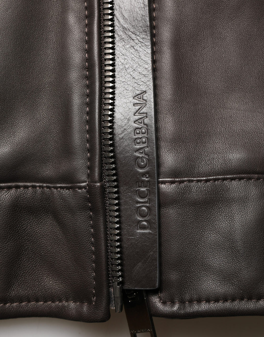Dolce & Gabbana Black Lambskin Leather Zipper Biker Jacket