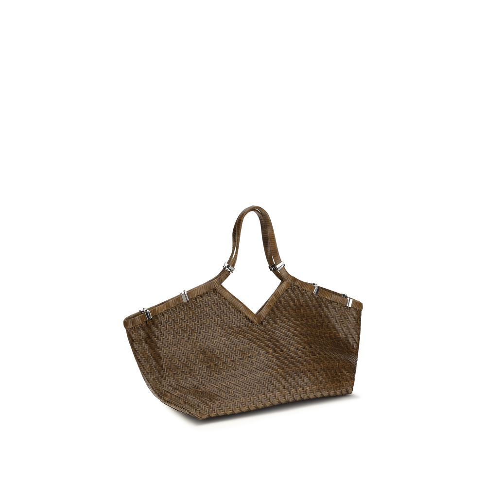 Benedetta Bruzziches Zweifarbige Handtasche aus Büffelleder