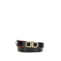 Ferragamo Schwarzer Kalbsleder Bos Taurus Regular Gürtel