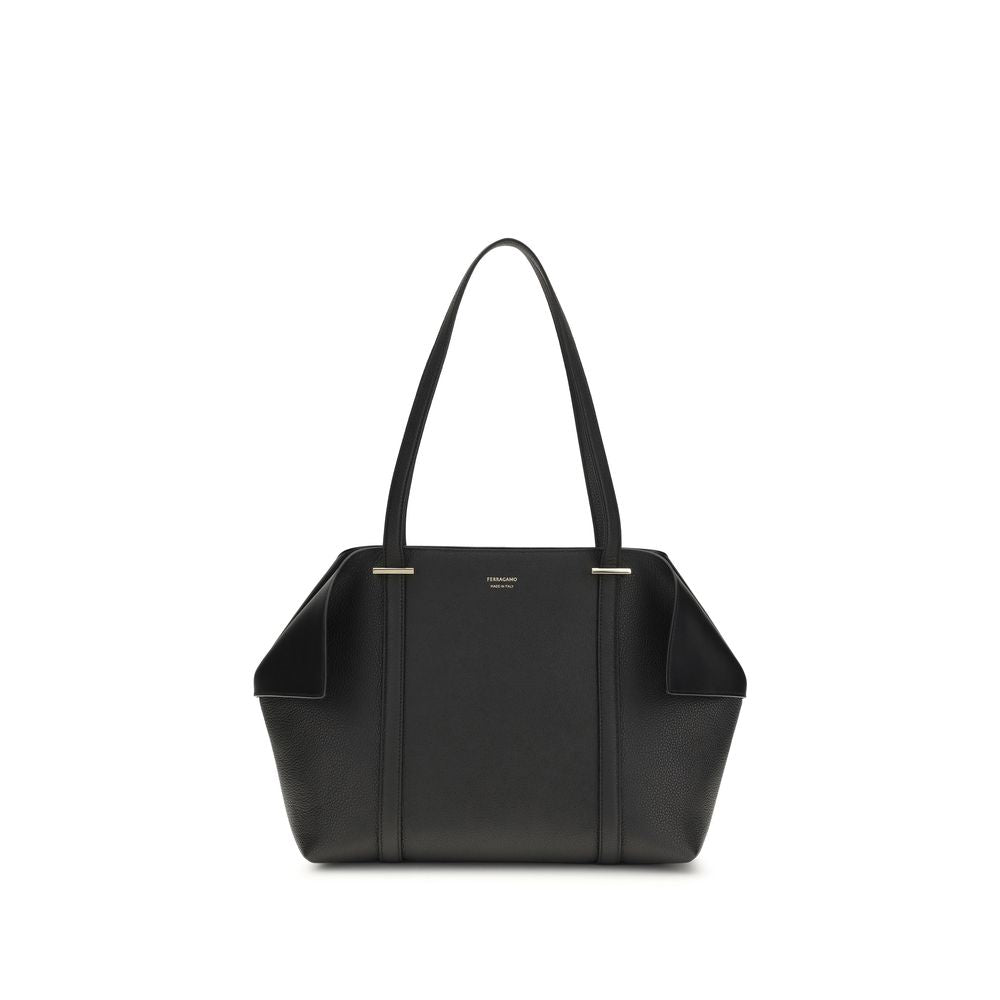 Ferragamo Black Bos Taurus Calfskin Shoulder Bag