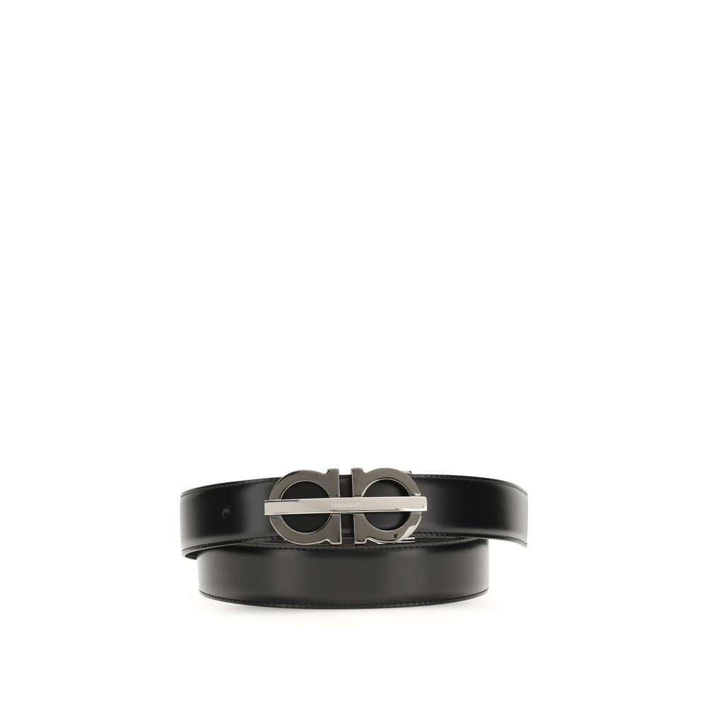 Ferragamo Black Calfskin Bos Taurus Regular Belt