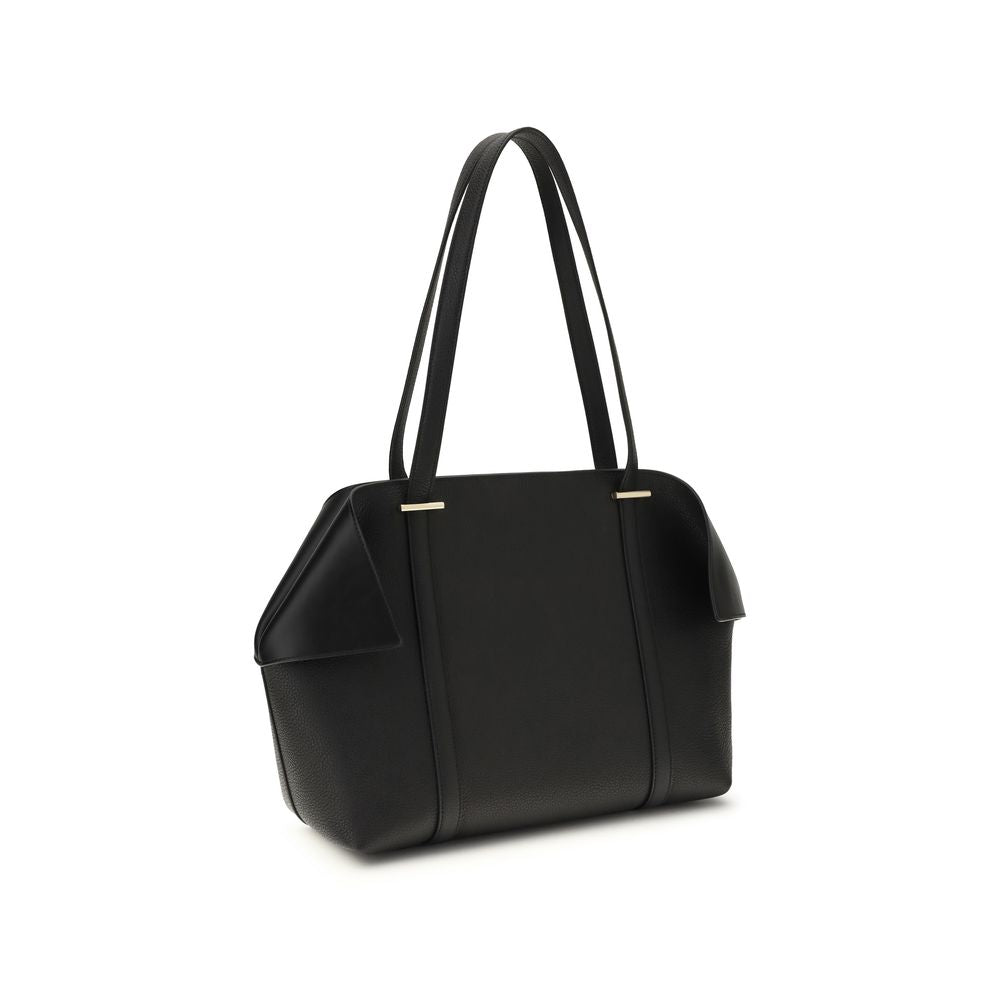 Ferragamo Black Bos Taurus Calfskin Shoulder Bag
