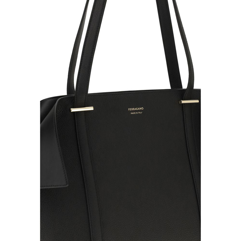 Ferragamo Black Bos Taurus Calfskin Shoulder Bag