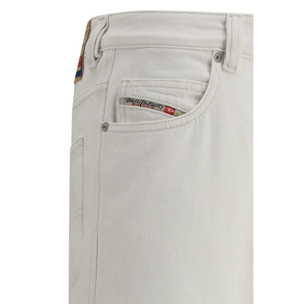 Diesel White Slim Fit Cotton Jeans