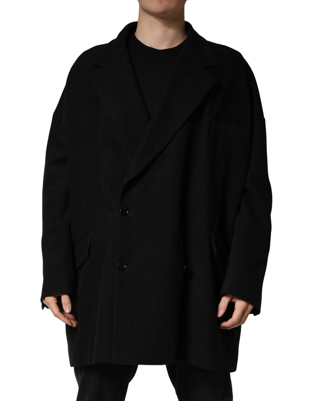 Dolce & Gabbana Black Double-Breasted 2-Button Suit Jacket