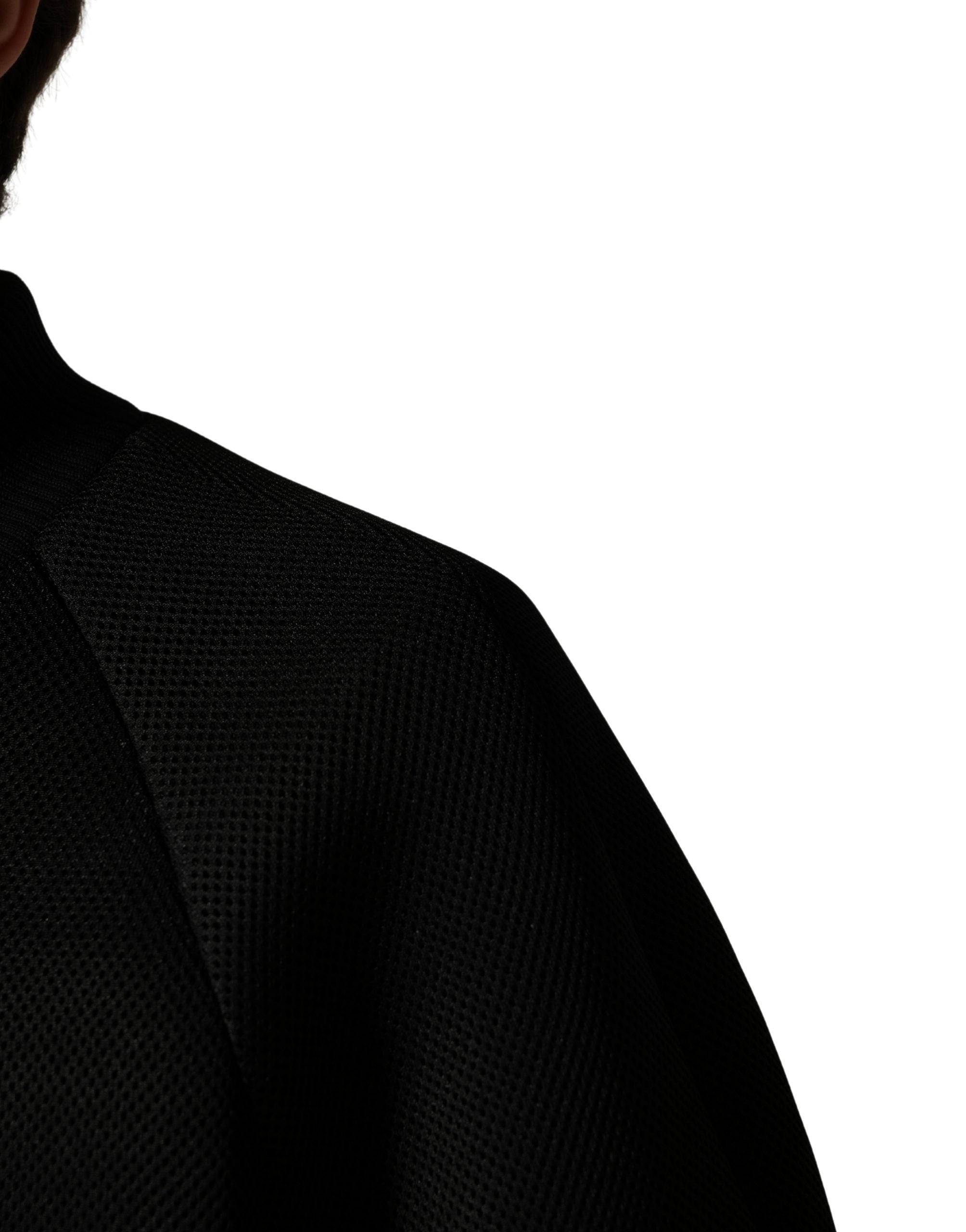 Dolce & Gabbana Men's Black Nylon Bomber Jacket with Full Zip