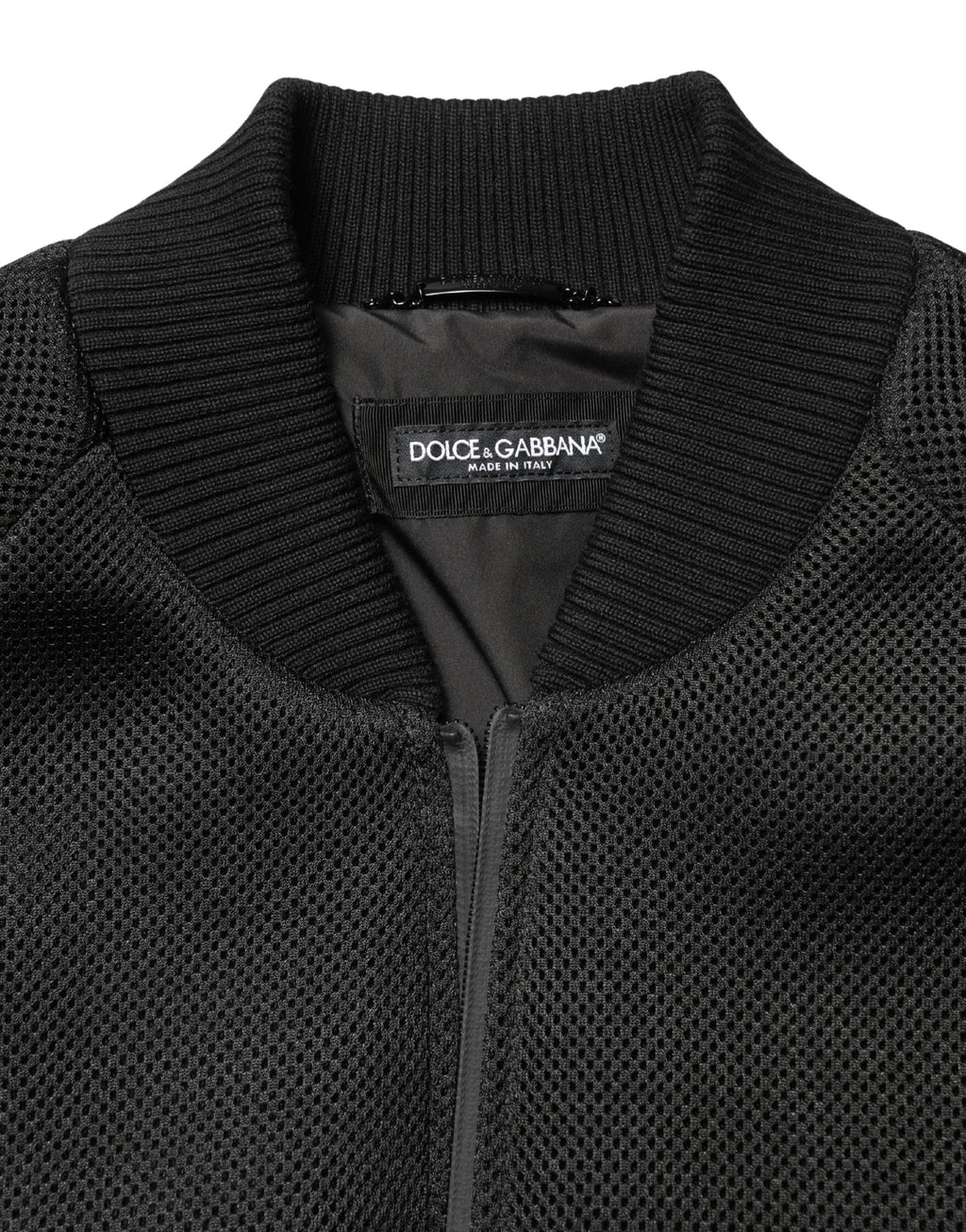 Dolce & Gabbana Men's Black Nylon Bomber Jacket with Full Zip