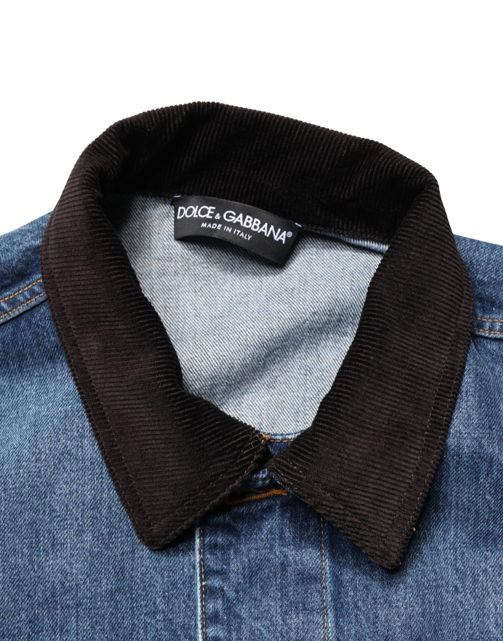 Dolce & Gabbana Men's Black Blue Cotton Denim Blouson Jacket
