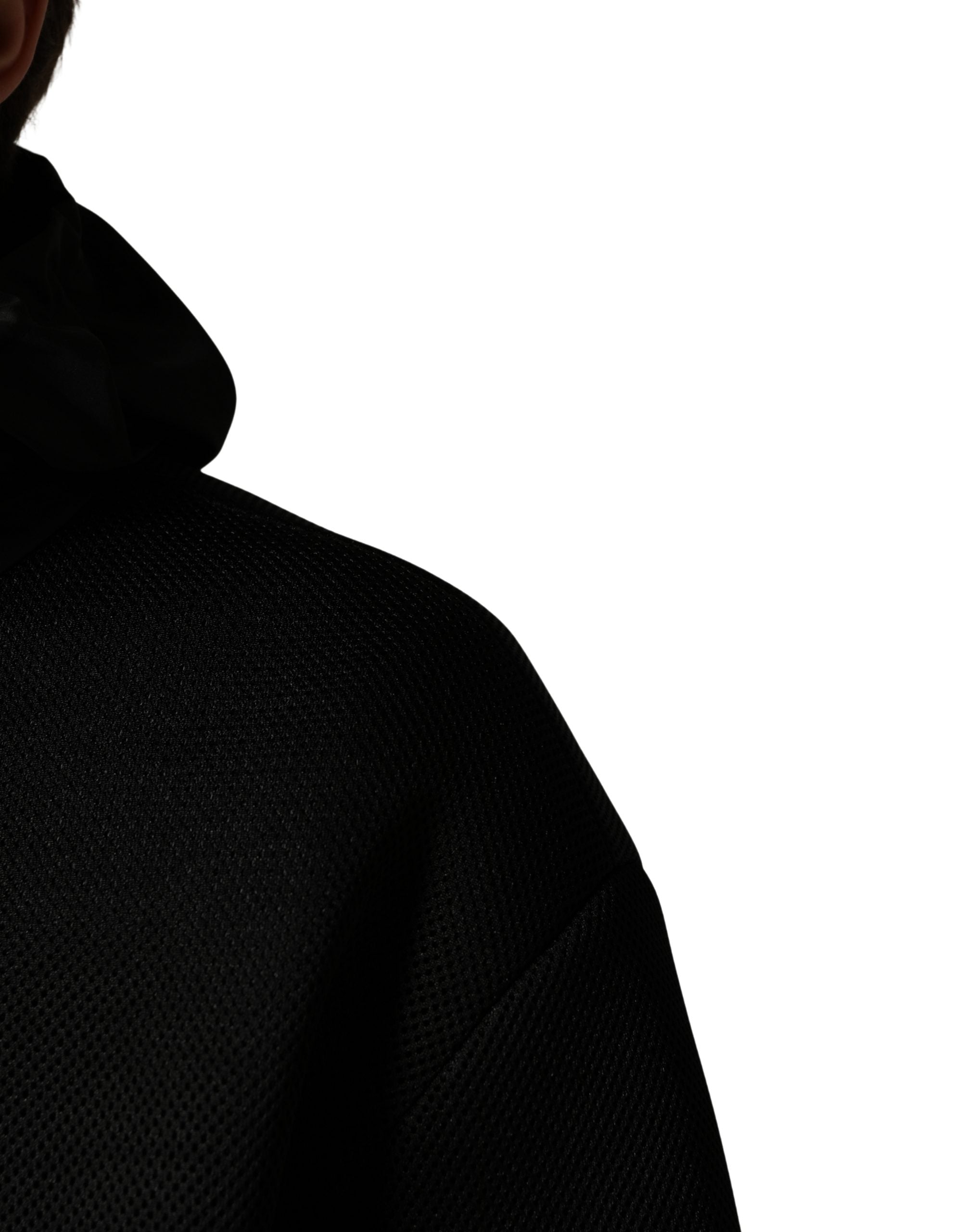 Dolce & Gabbana Men's Black Full Zip Hooded Bomber Jacket