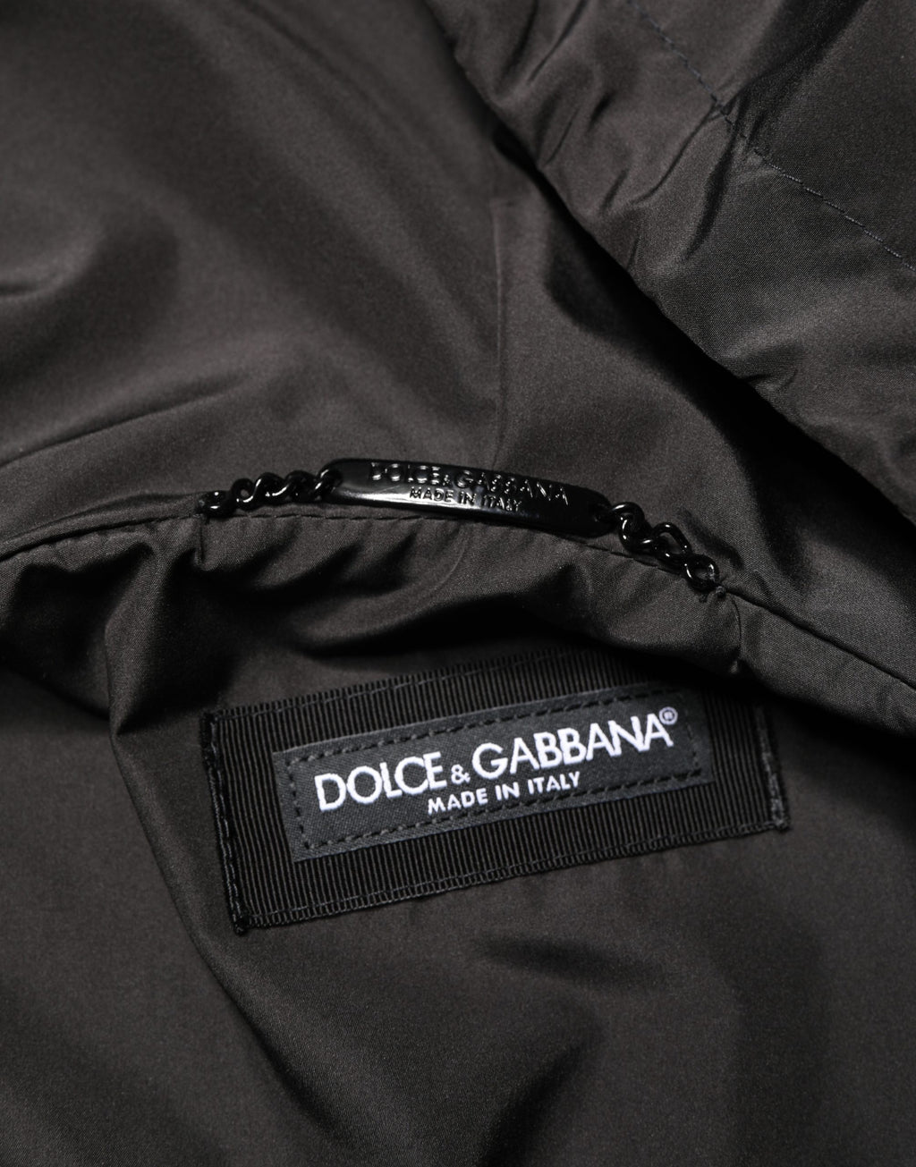 Dolce & Gabbana Men's Black Full Zip Hooded Bomber Jacket