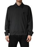 Dolce & Gabbana Schwarze Woll-Bomberjacke mit durchgehendem Reißverschluss und Logo für Herren