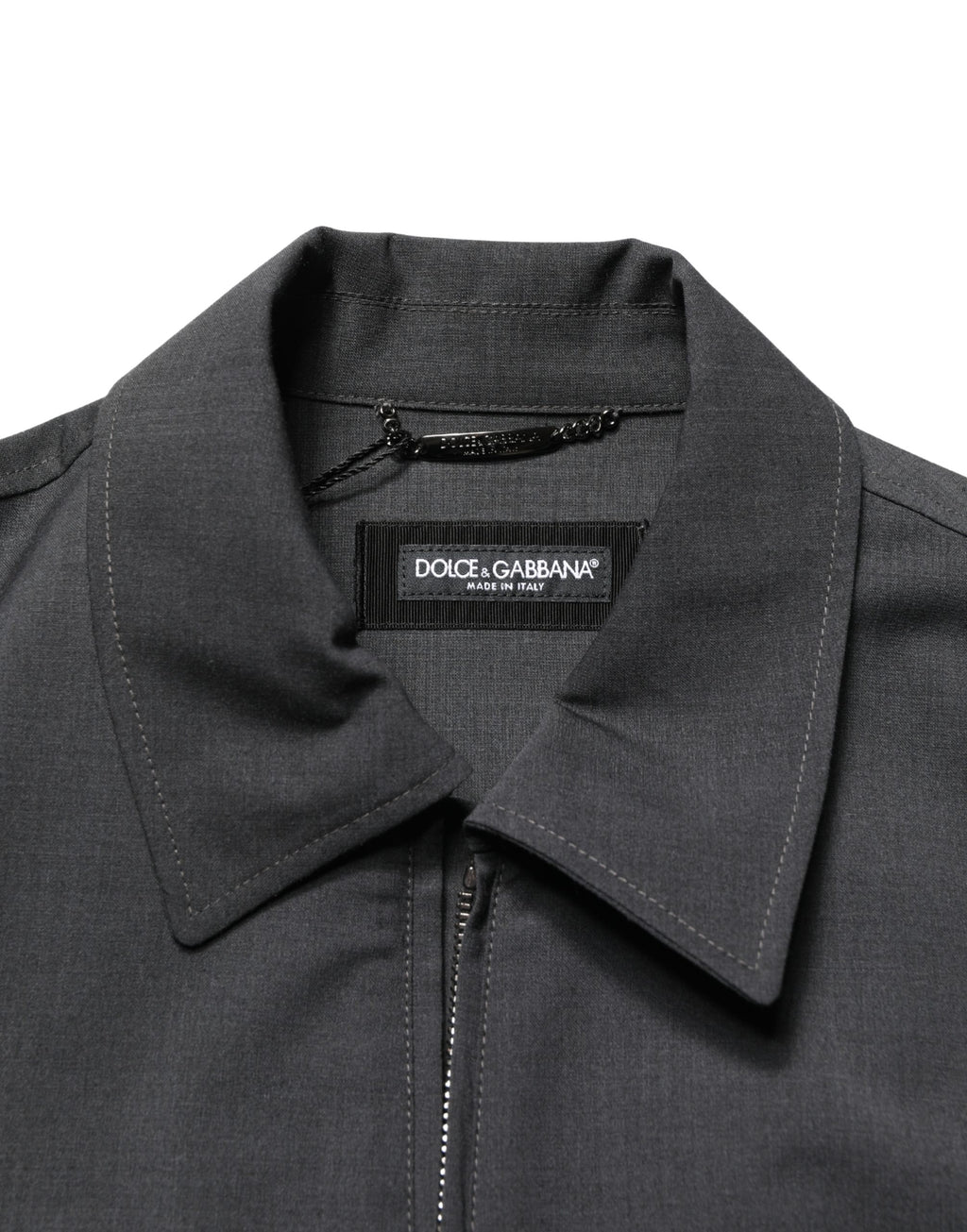 Dolce & Gabbana Schwarze Woll-Bomberjacke mit durchgehendem Reißverschluss und Logo für Herren