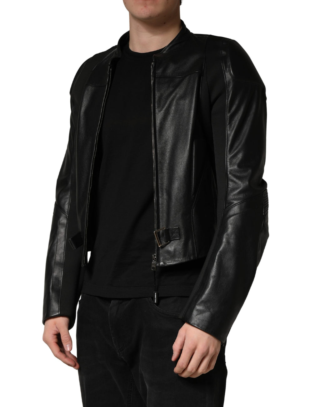 Dolce & Gabbana Men's Black Nylon Full-Zip Biker Jacket
