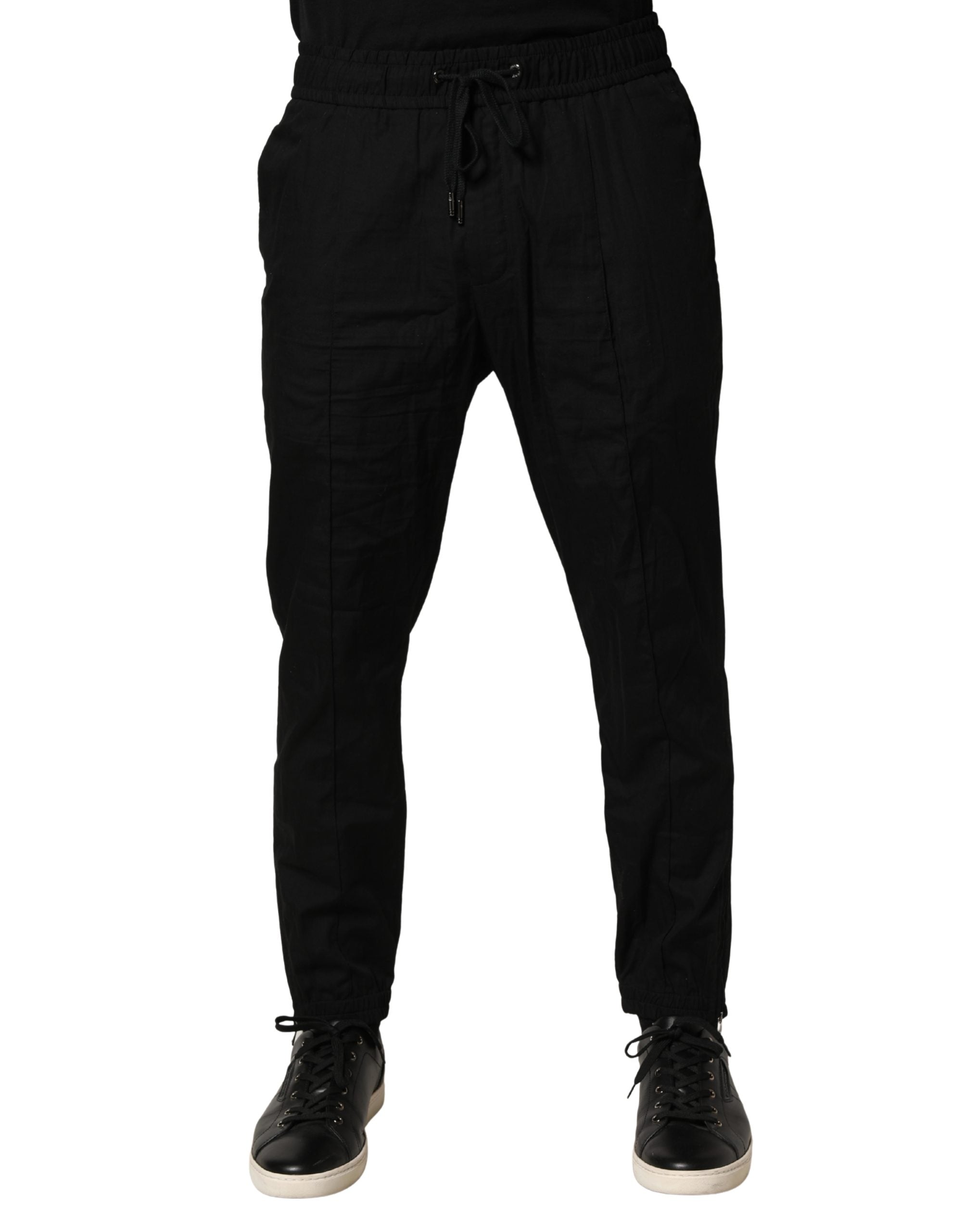 Dolce & Gabbana Black Cotton Skinny Men's Joggers