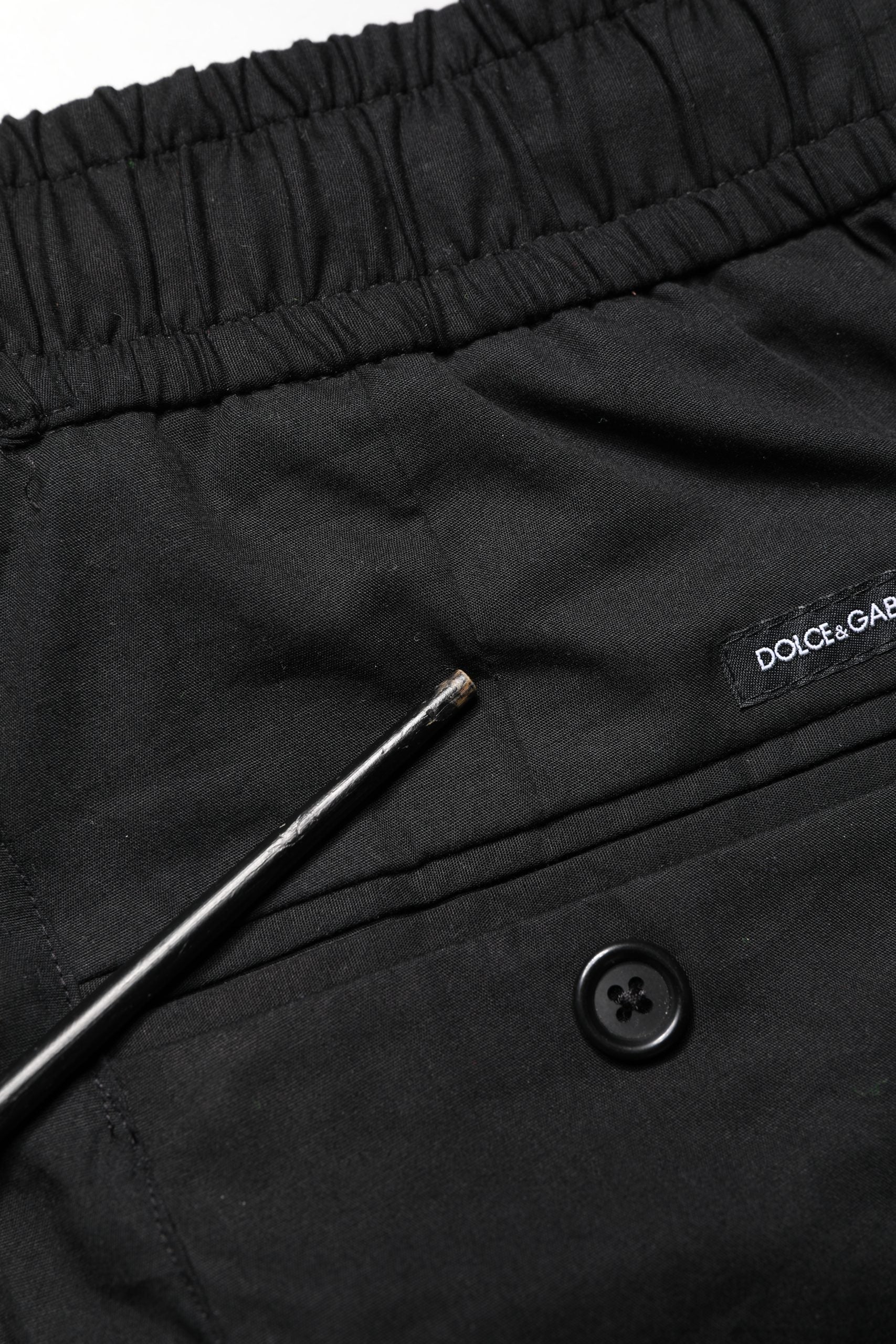 Dolce & Gabbana Black Cotton Skinny Men's Joggers