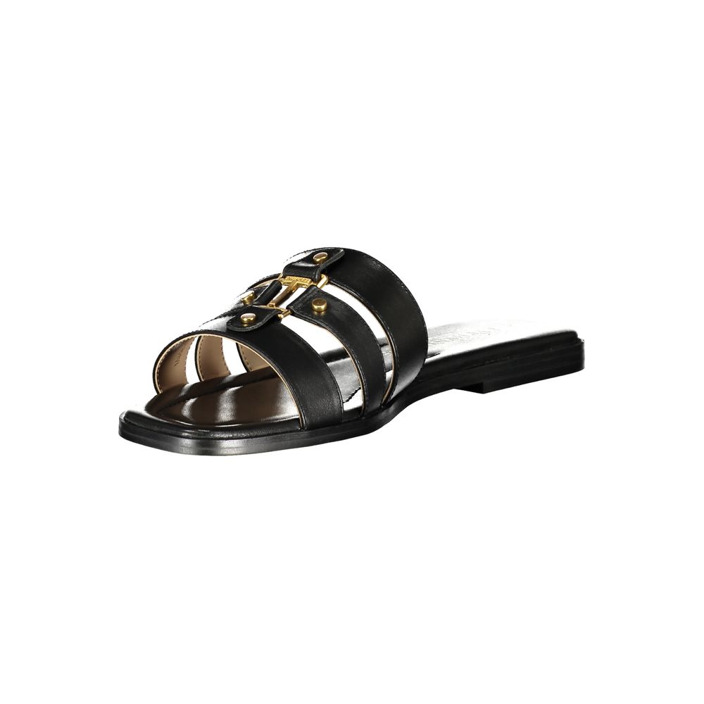 Twinset Schwarze Leder-Damensandale