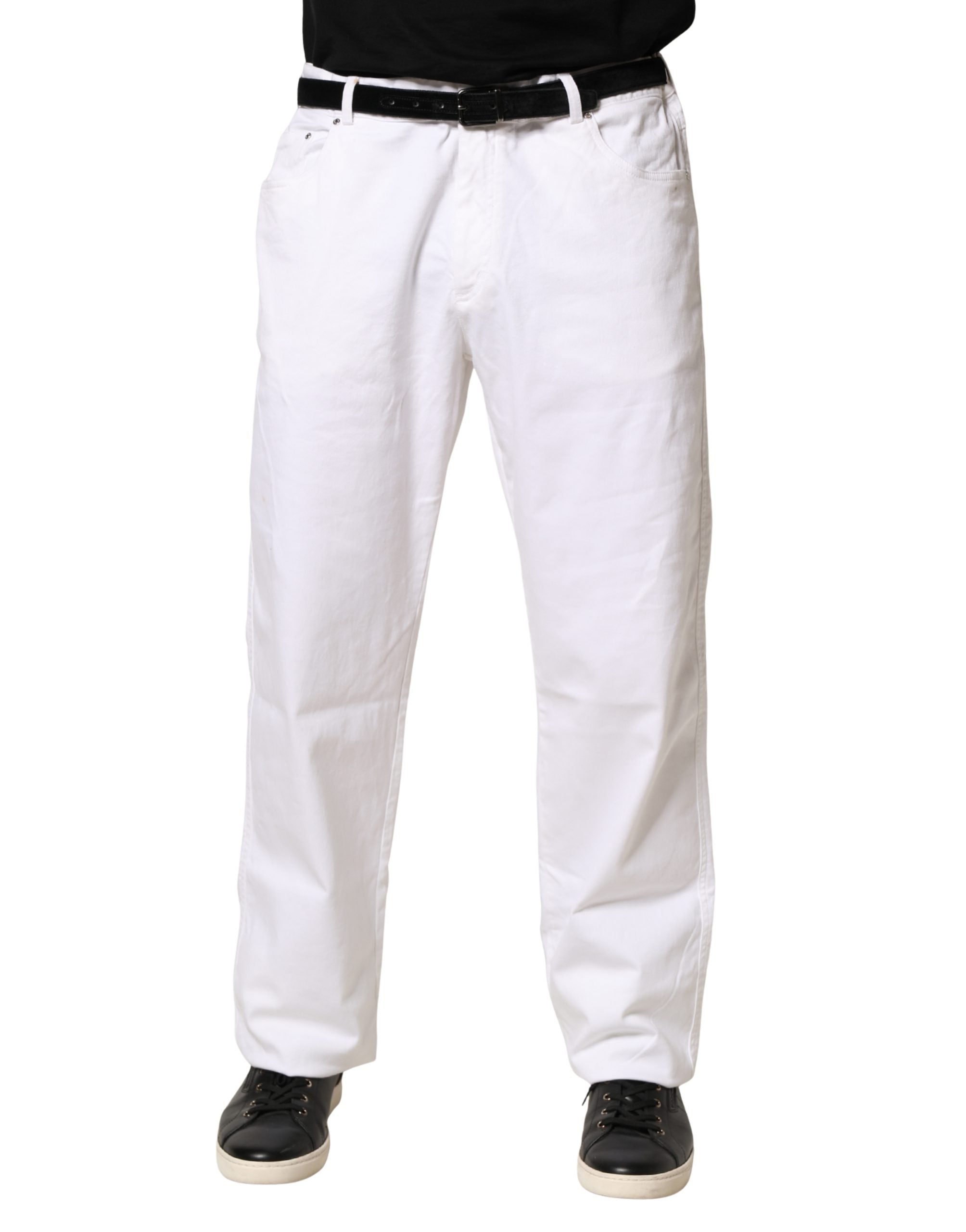 Paul & Shark Weiße gerade Jeans mit mittlerer Taille