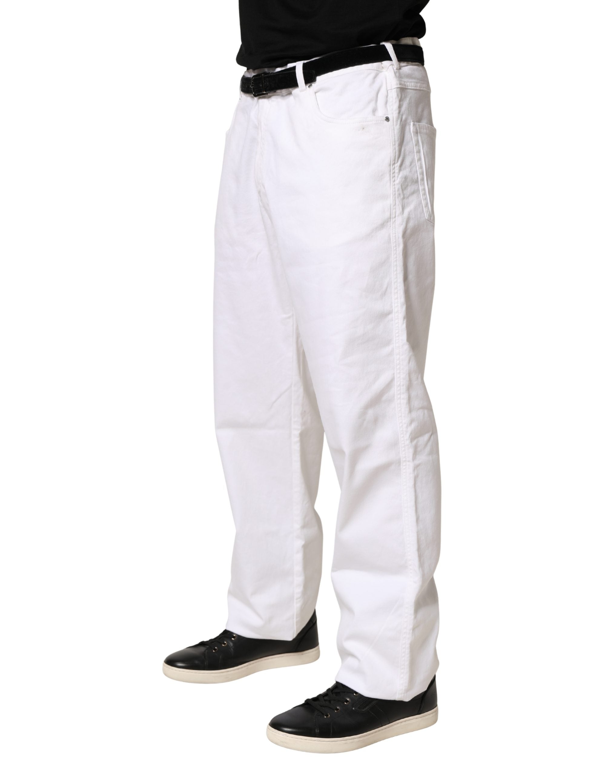 Paul & Shark Weiße gerade Jeans mit mittlerer Taille