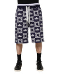 Dolce & Gabbana Blaue DG Logo Print Chino Herren Bermuda Shorts