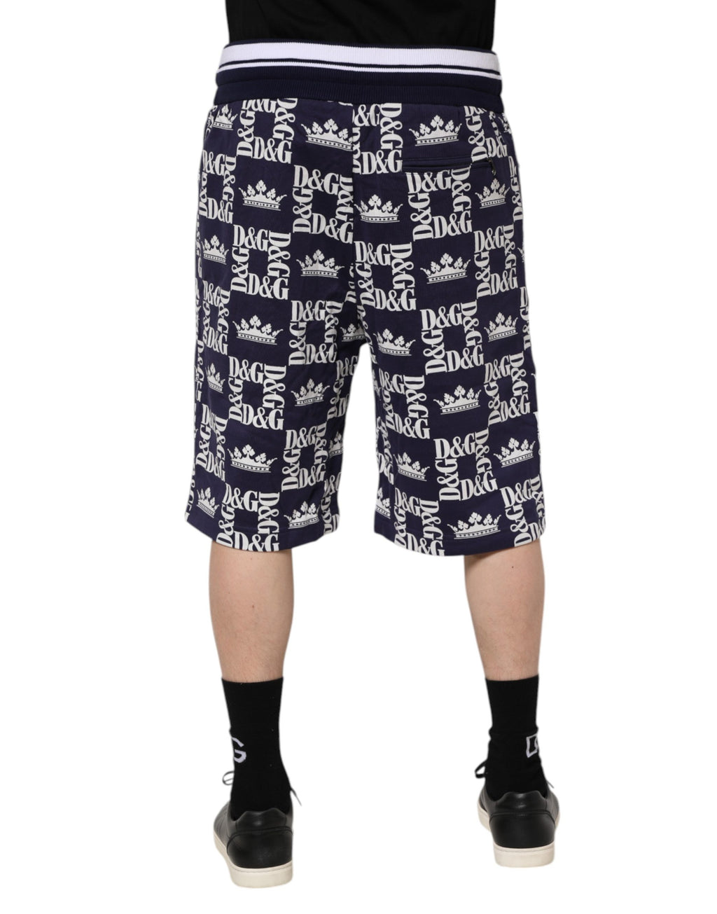 Dolce & Gabbana Blaue DG Logo Print Chino Herren Bermuda Shorts