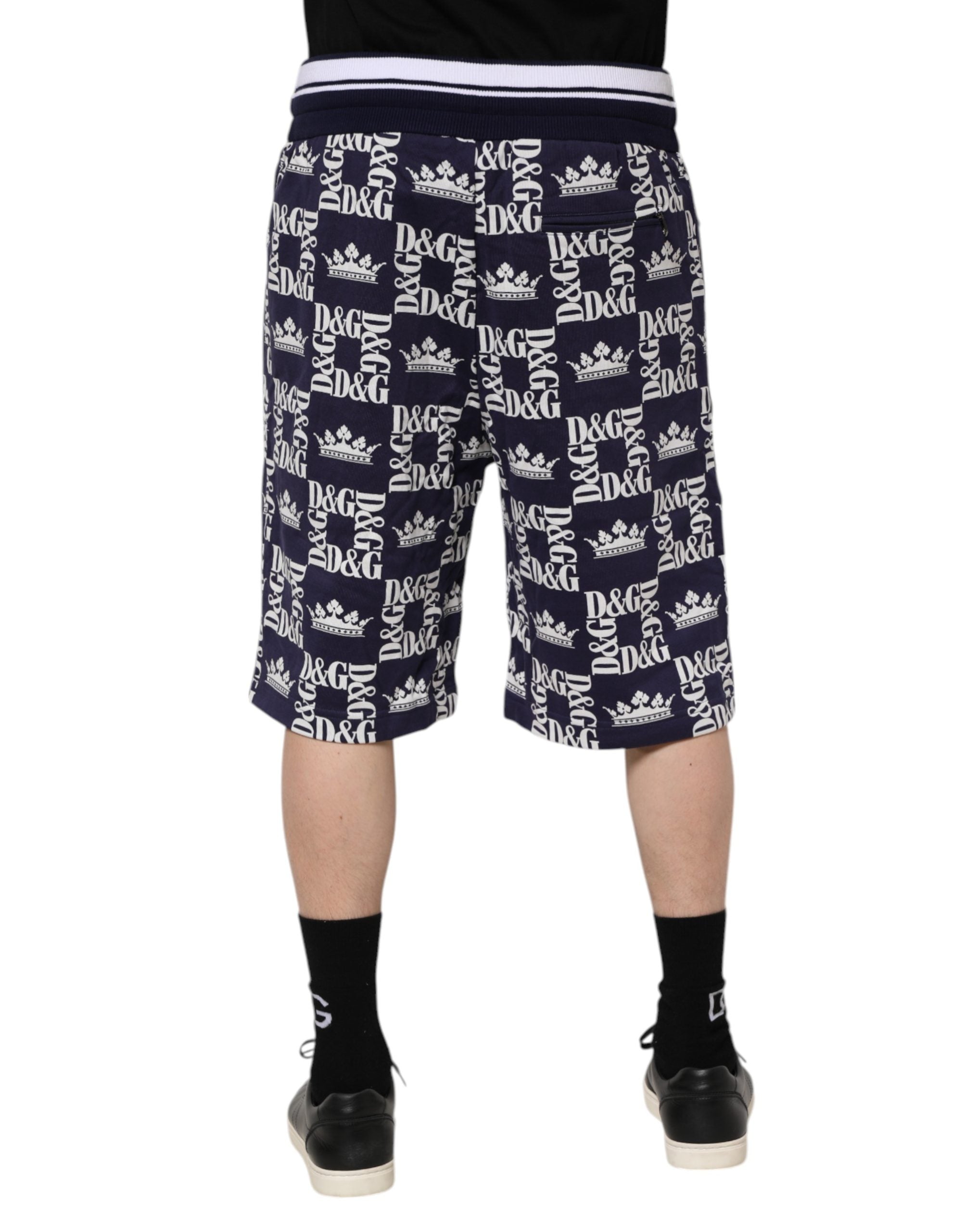 Dolce & Gabbana Blaue DG Logo Print Chino Herren Bermuda Shorts