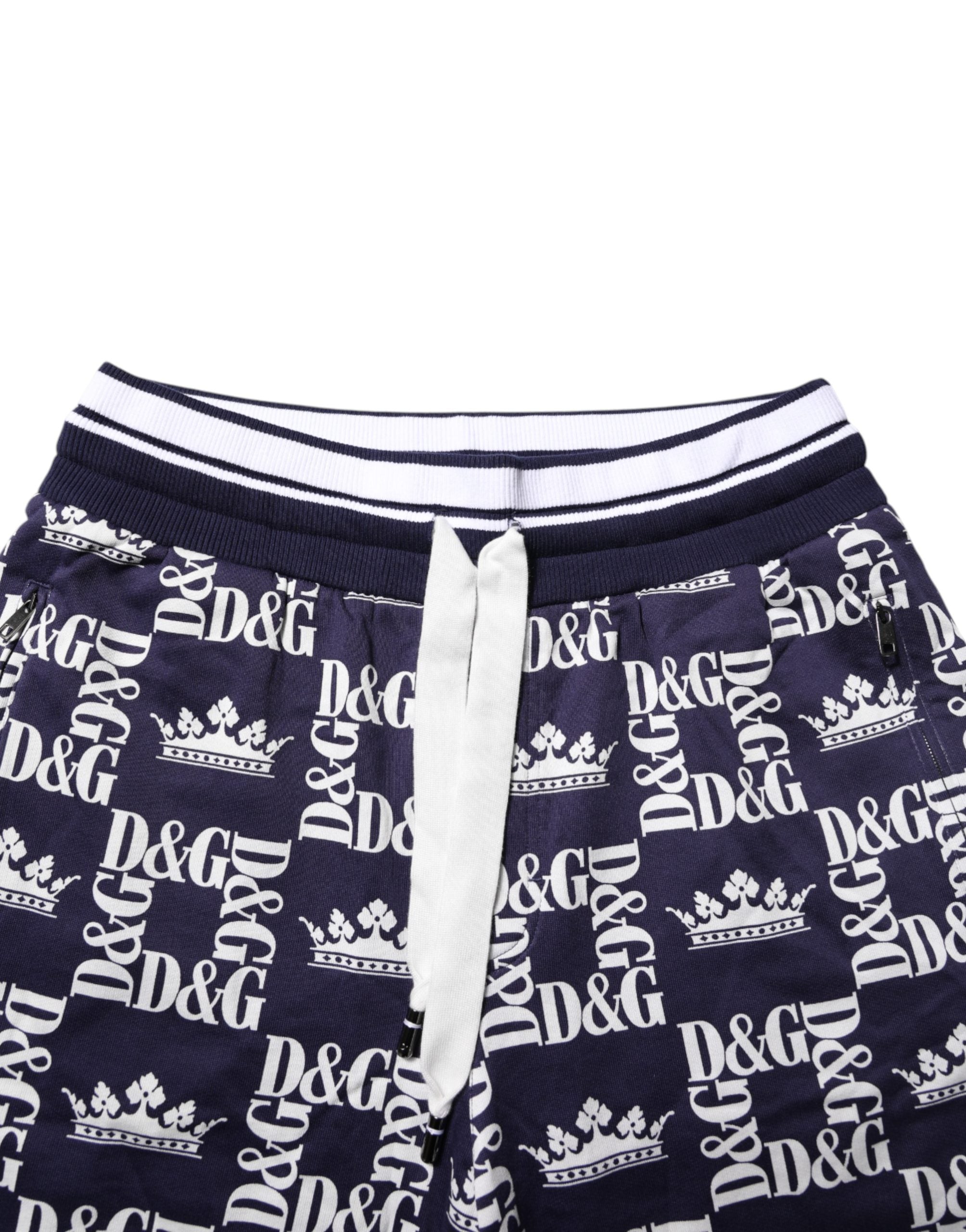 Dolce & Gabbana Blaue DG Logo Print Chino Herren Bermuda Shorts