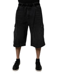 Dolce & Gabbana Schwarze Cargo-Bermudashorts mit mittlerer Taille