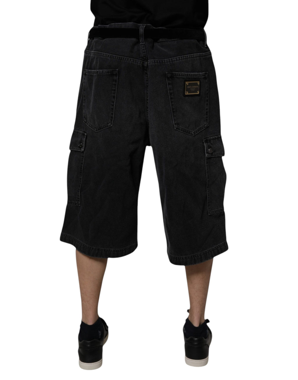 Dolce & Gabbana Schwarze Cargo-Bermudashorts mit mittlerer Taille