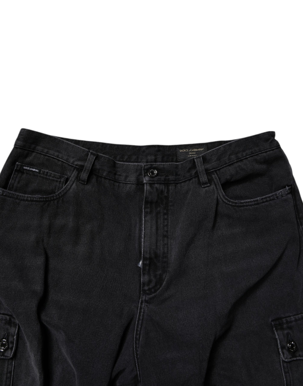 Dolce & Gabbana Schwarze Cargo-Bermudashorts mit mittlerer Taille