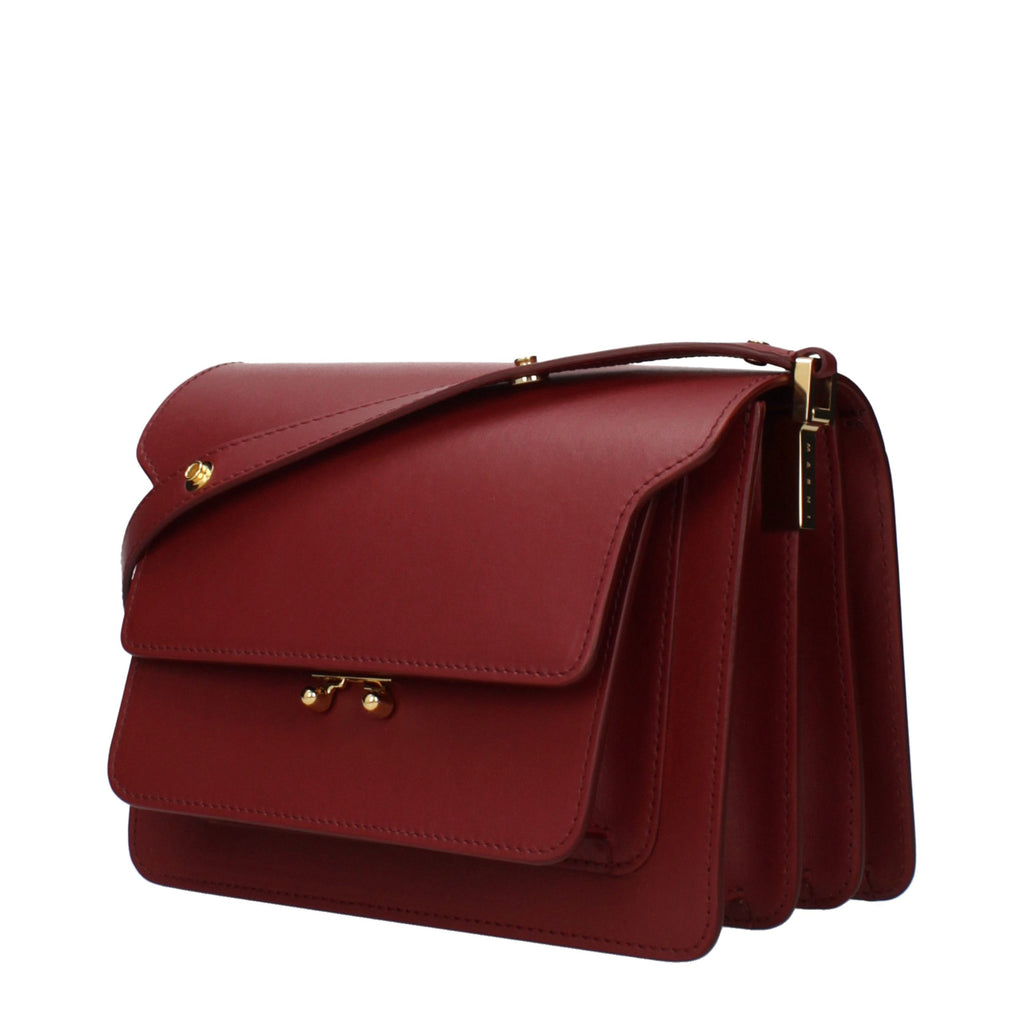 Marni Rote Leder Schultertasche