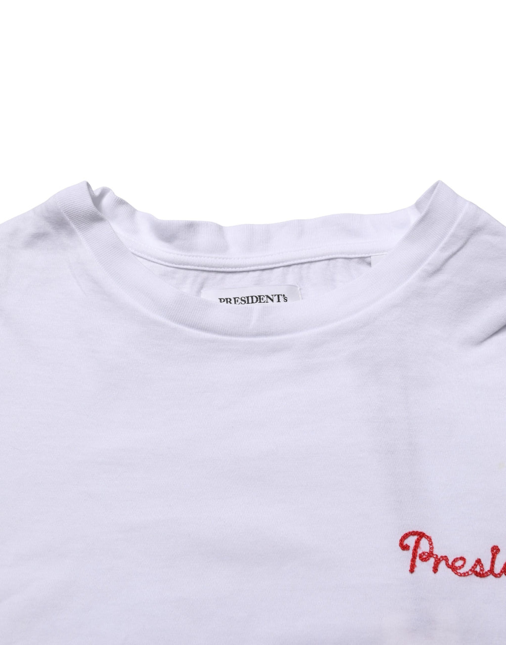 President's Weißes Baumwoll-T-Shirt mit Logo-Stickerei und Rundhalsausschnitt für Herren
