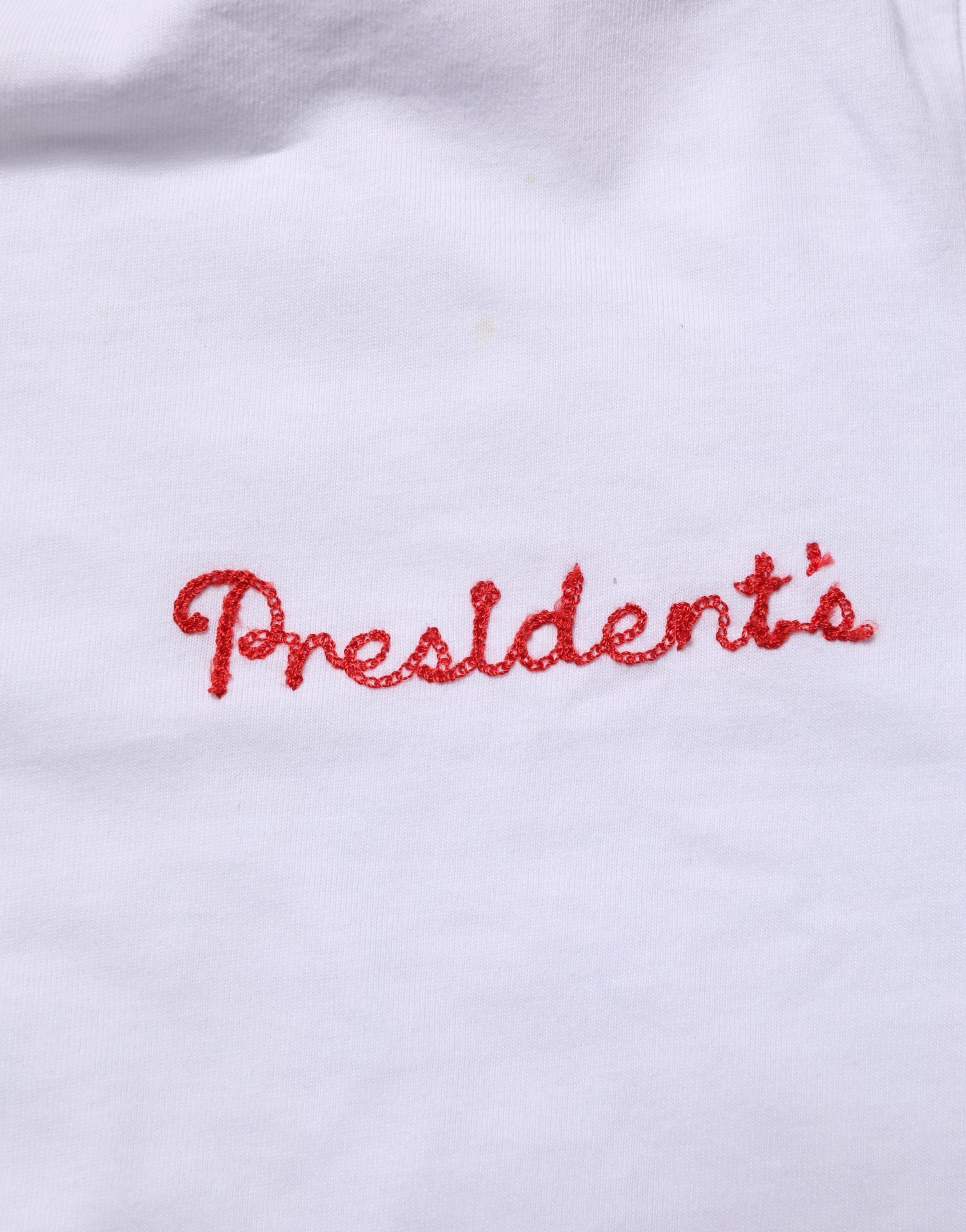 President's Weißes Baumwoll-T-Shirt mit Logo-Stickerei und Rundhalsausschnitt für Herren