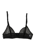 Dolce & Gabbana Schwarzer Sheer Soft Cup BH "Logo Mania" Unterwäsche