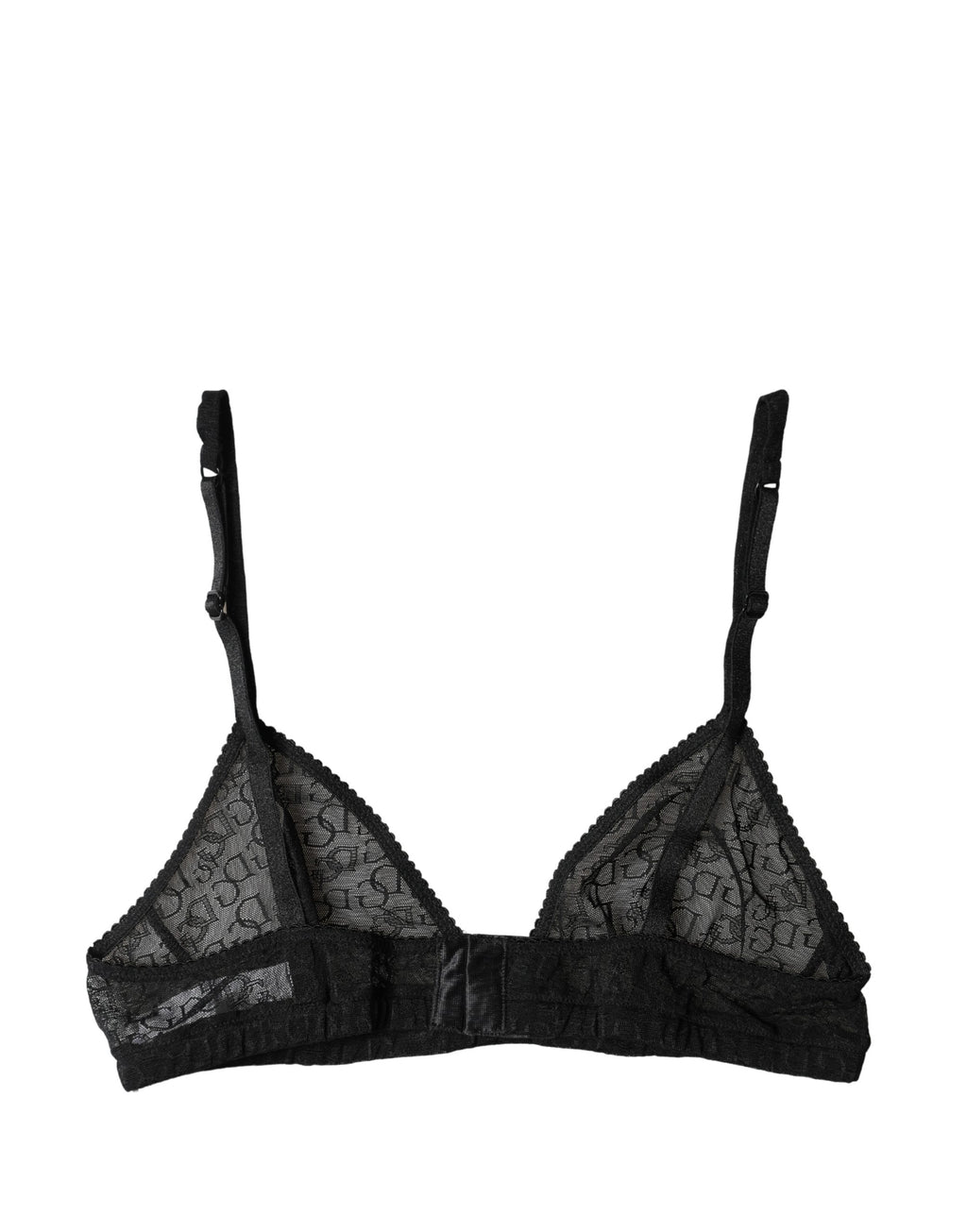 Dolce & Gabbana Schwarzer Sheer Soft Cup BH "Logo Mania" Unterwäsche