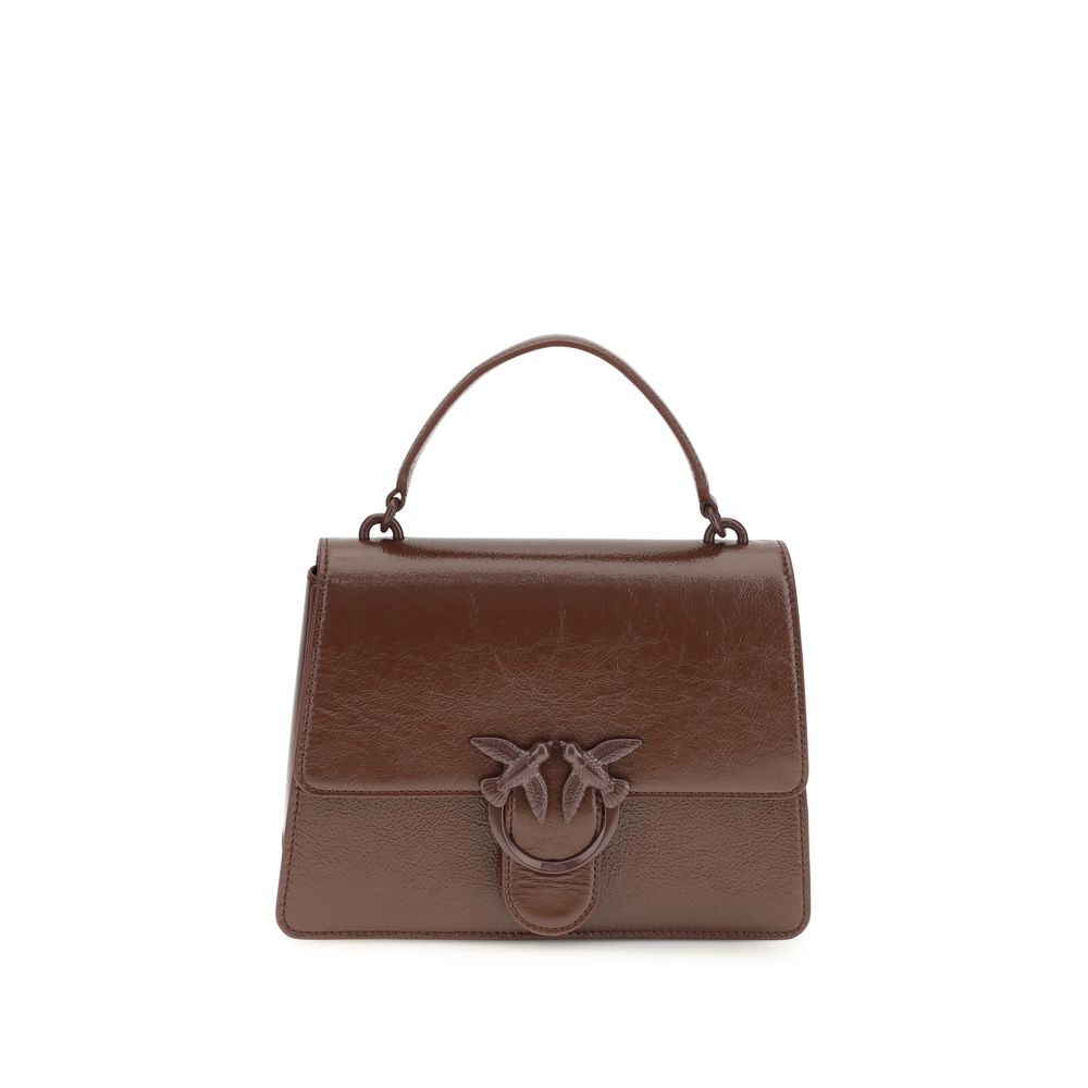 PINKO Brown Lamb Leather Ovis Aries Aries Handbag