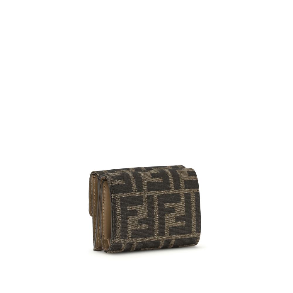 Fendi Braune Stoffgeldbörse