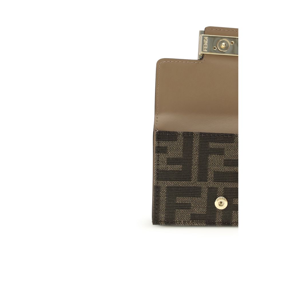 Fendi Braune Stoffgeldbörse