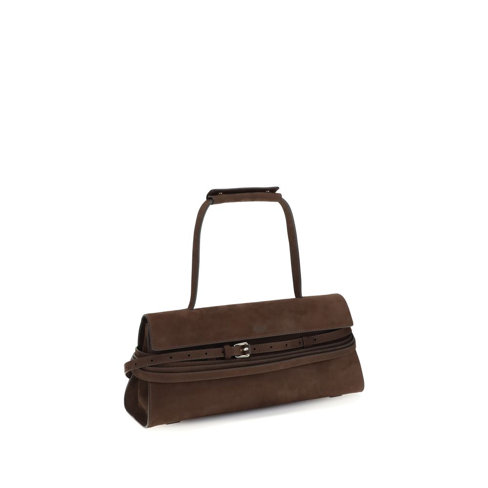Moschino Braune Kalbsleder Bos Taurus Schultertasche