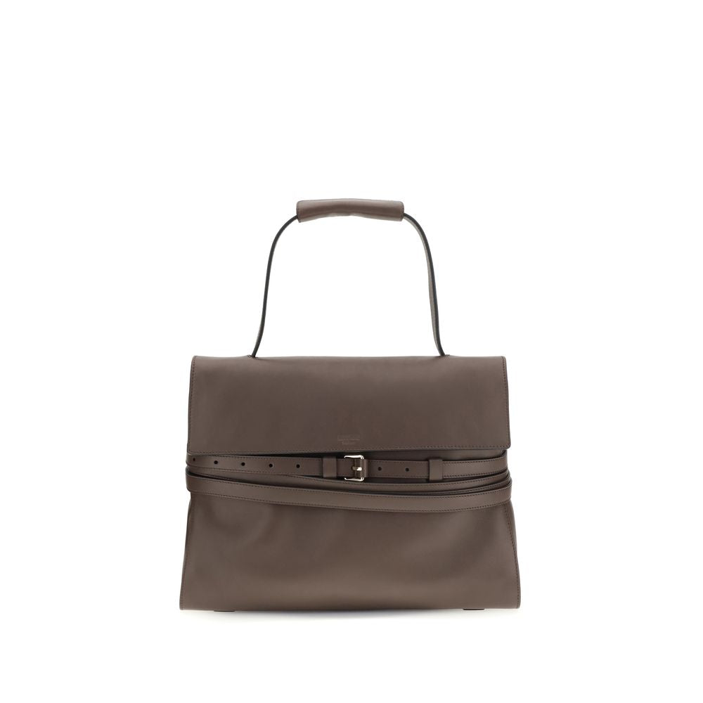 Moschino Brown Calfskin Bos Taurus Handbag
