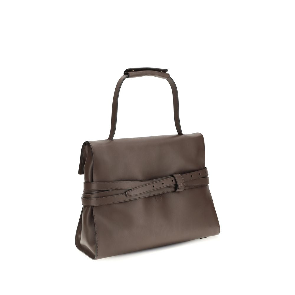 Moschino Brown Calfskin Bos Taurus Handbag
