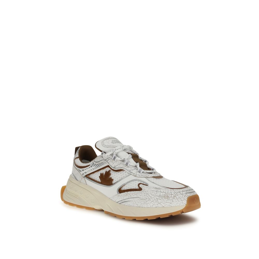 Dsquared² Weiße Bos Taurus Kalbsleder Athletic Sneaker