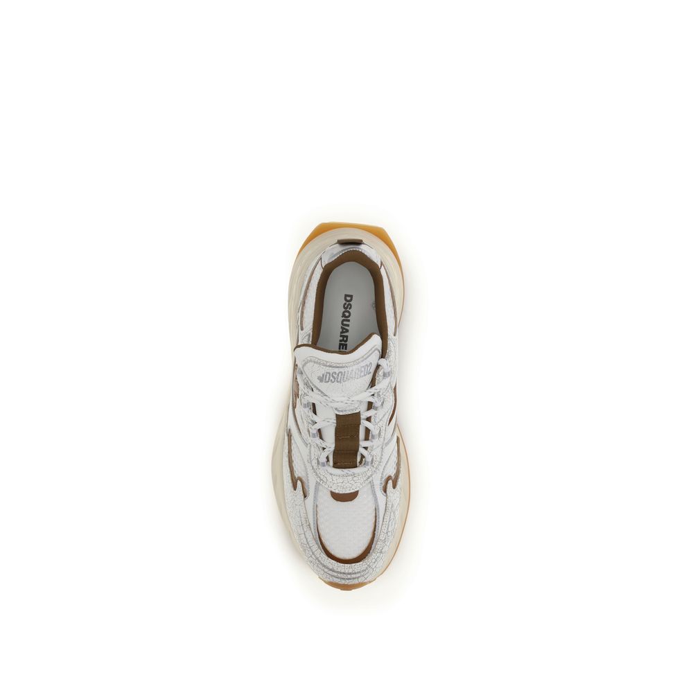 Dsquared² Weiße Bos Taurus Kalbsleder Athletic Sneaker