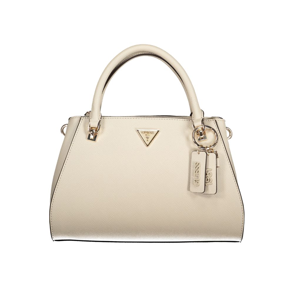 Guess Jeans Damen-Handtasche aus beigem Polyurethan
