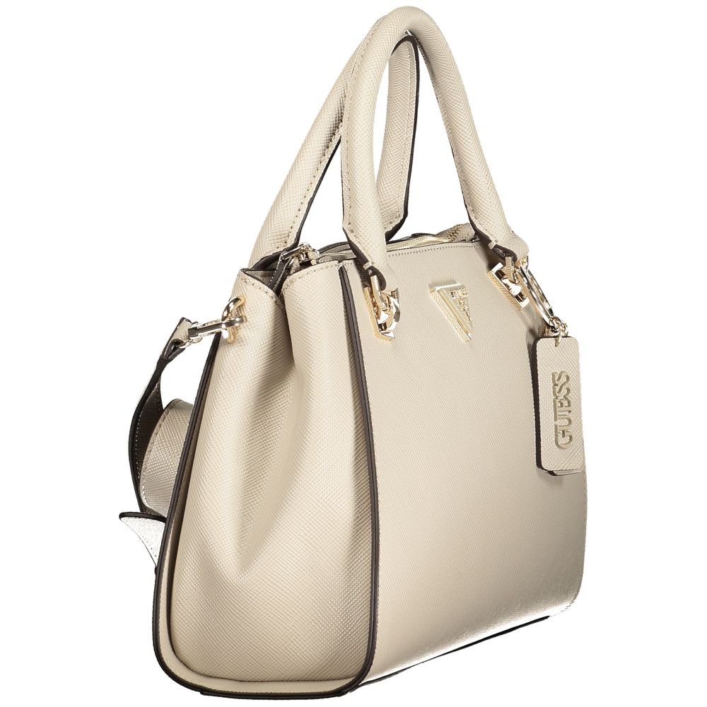 Guess Jeans Damen-Handtasche aus beigem Polyurethan