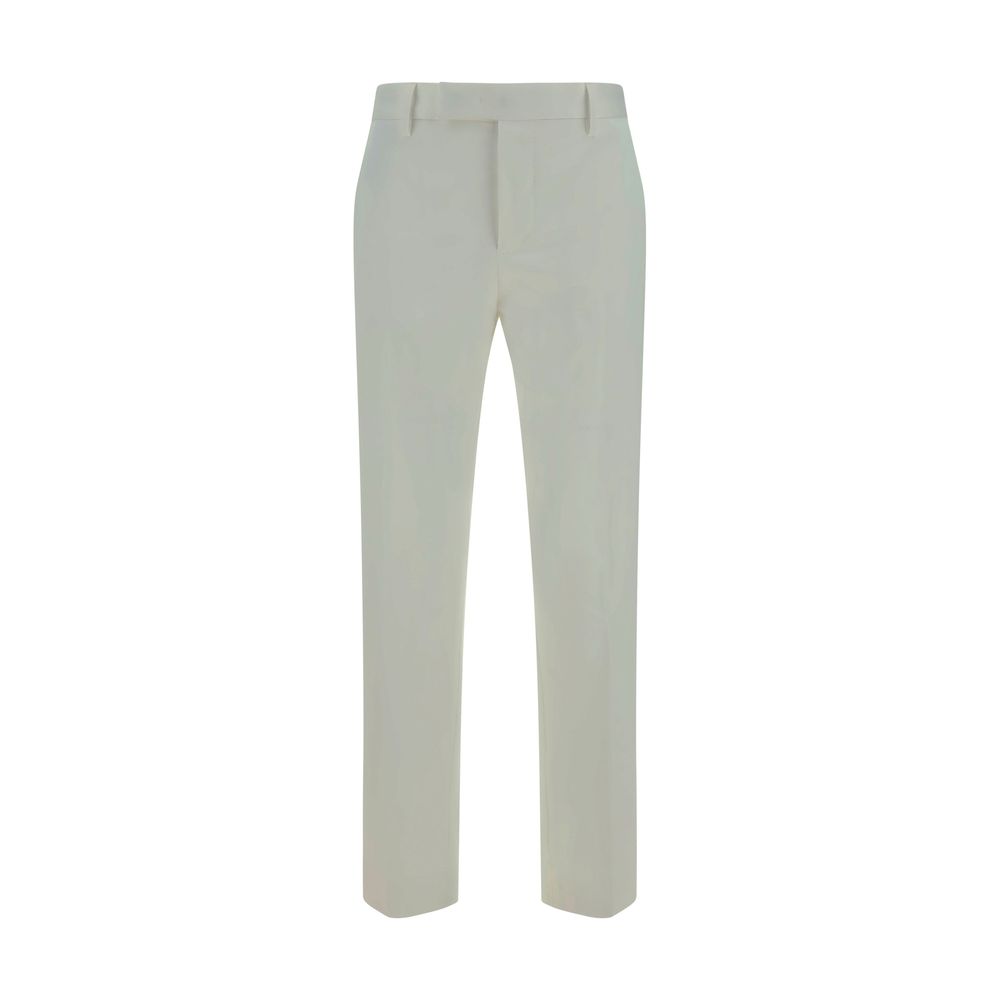 PT Torino White Cotton Casual Trousers